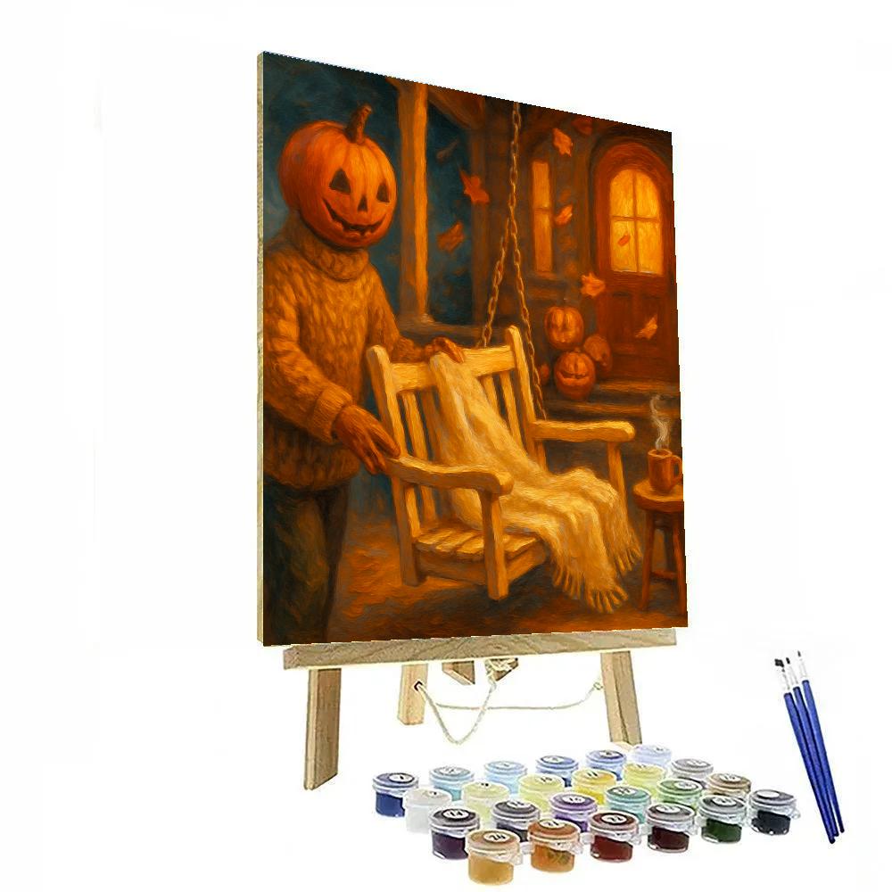 Porch Swing Of The Pumpkin Sweater Season painting number kit