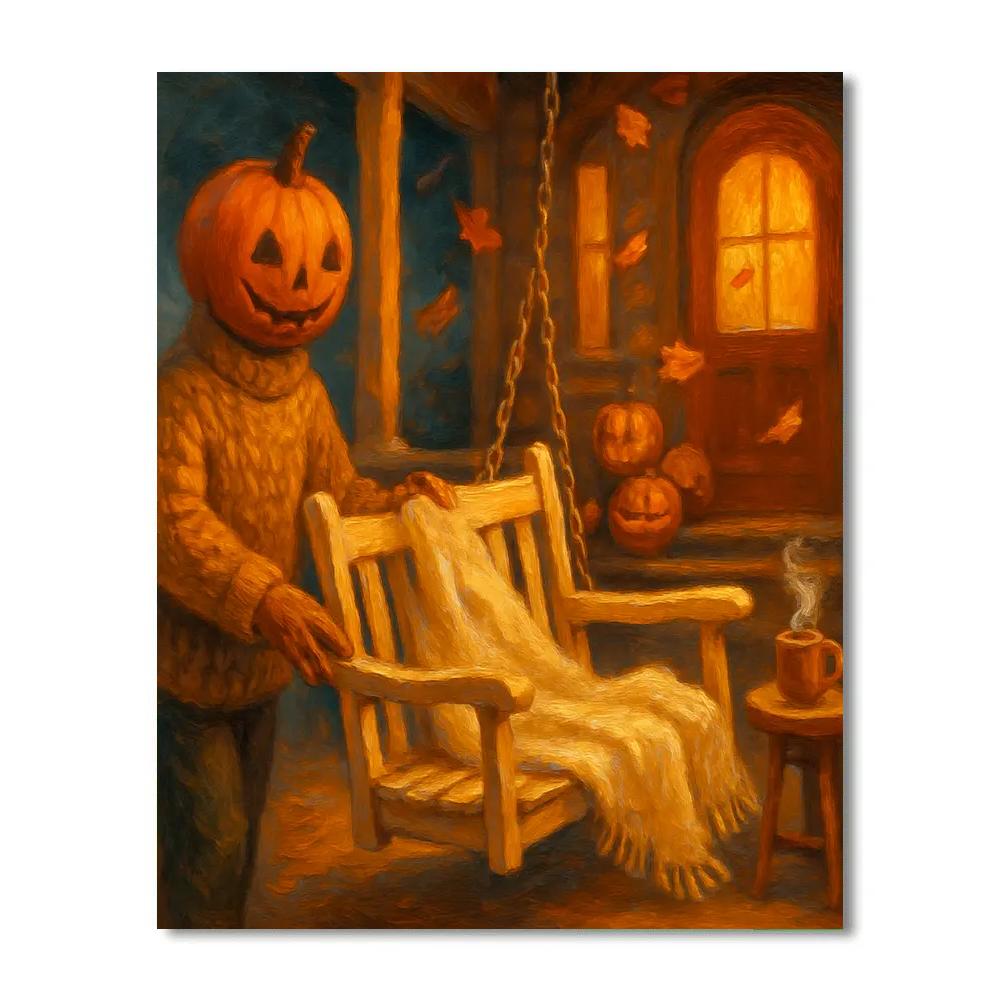 Porch Swing Of The Pumpkin Sweater Season painting number kit