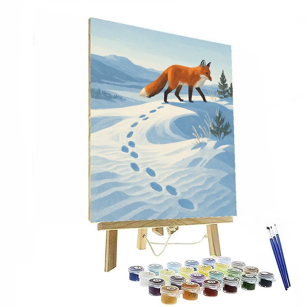 Fox Tracks Along The Snow Dune Ridge painting number kit