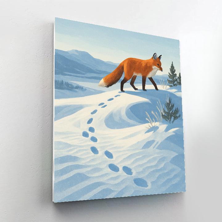 Fox Tracks Along The Snow Dune Ridge painting number kit