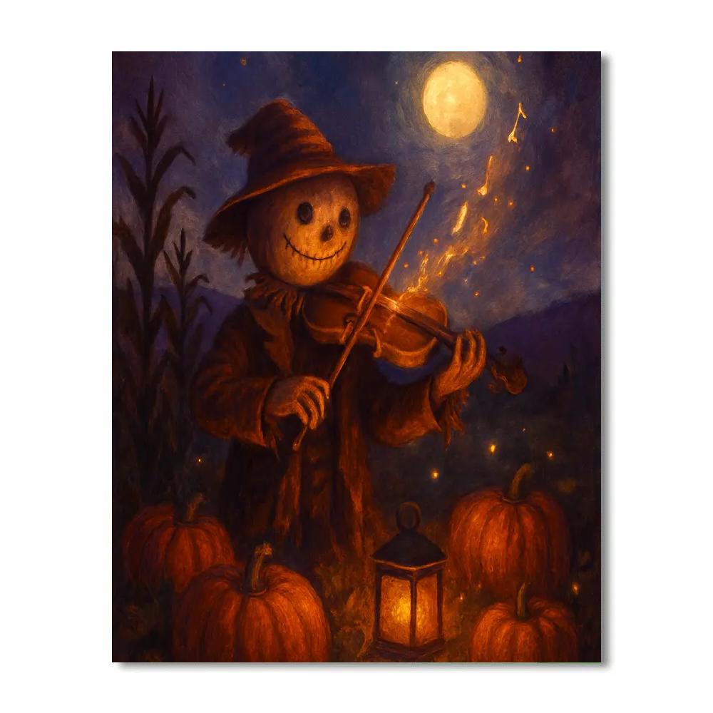 The Starlit Scarecrow Violinist Paint by numbers art