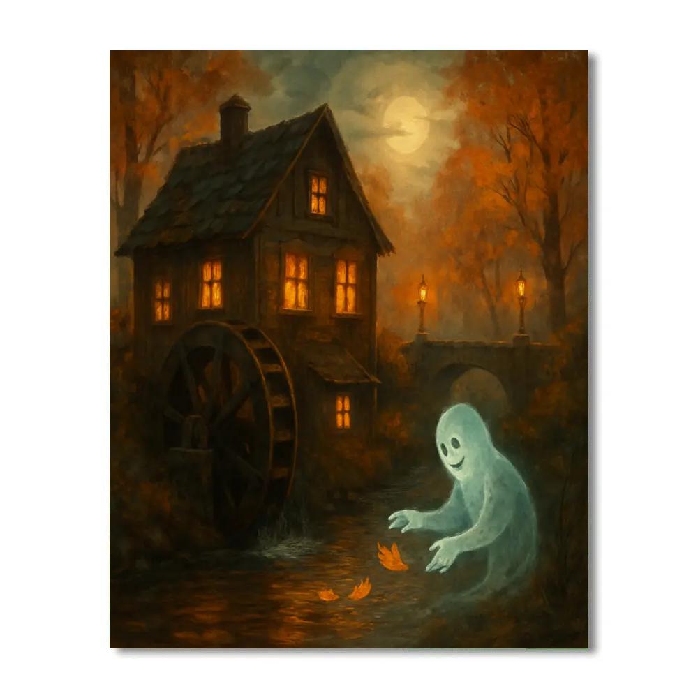 Haunted Mill By The Cinnamon Creek Paint by numbers art