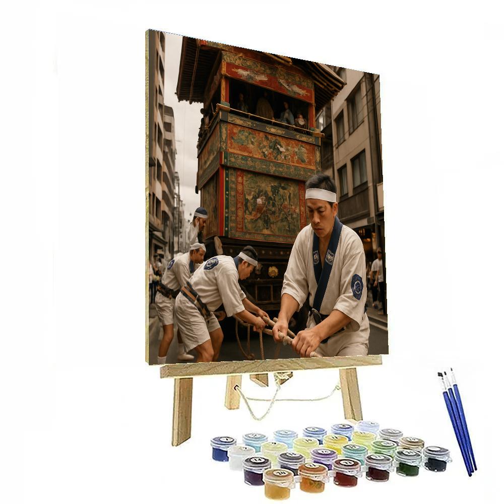 Gion Matsuri Yamaboko Float Detail In Kyoto paint by color