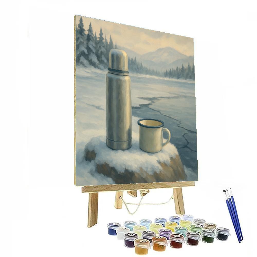 Winter Ice Edge With Warm Tea Thermos paint by numbers
