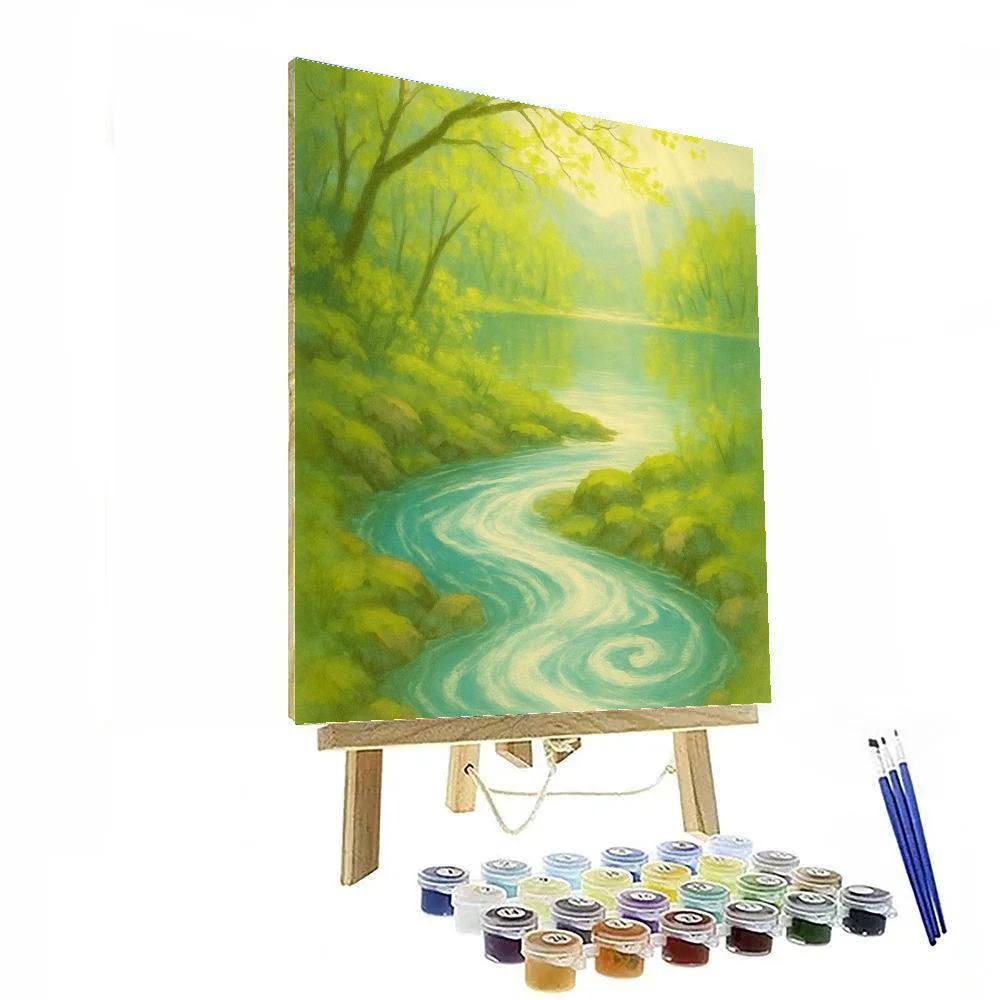 Spring Creek Inlet Into Glassy Lake paint by color