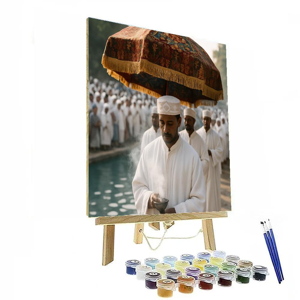 Timkat Epiphany Celebration By The Water In Ethiopia Paint by numbers kits