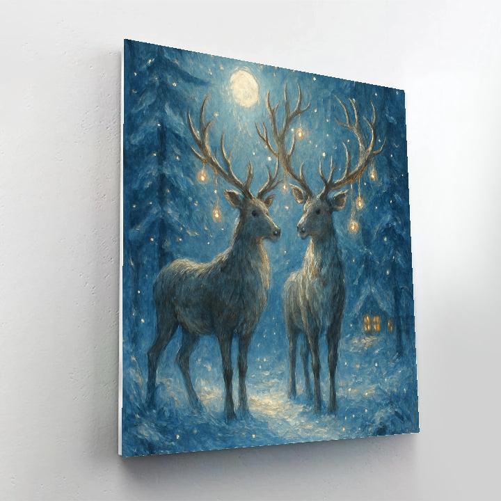 Reindeer Guardians Of The Northern Pines DIY paint by numbers