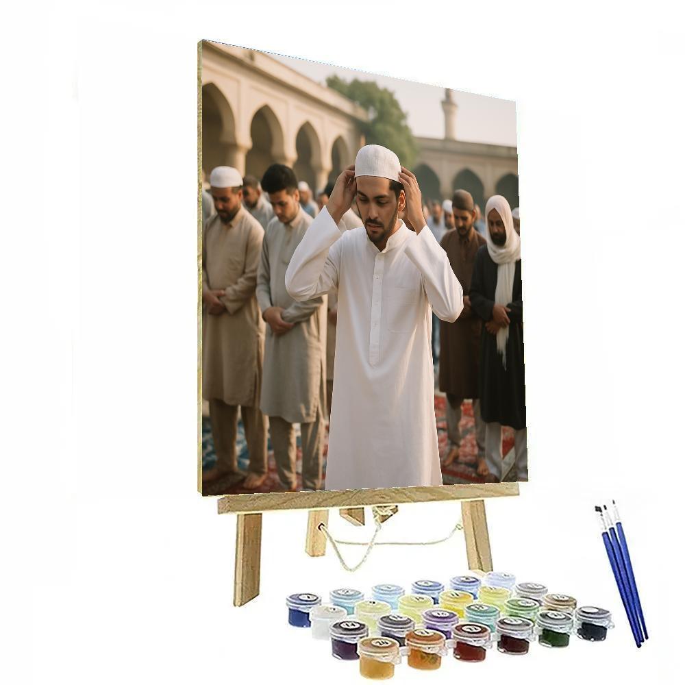 Eid Al Fitr Morning Prayer Outside A Mosque DIY paint by numbers