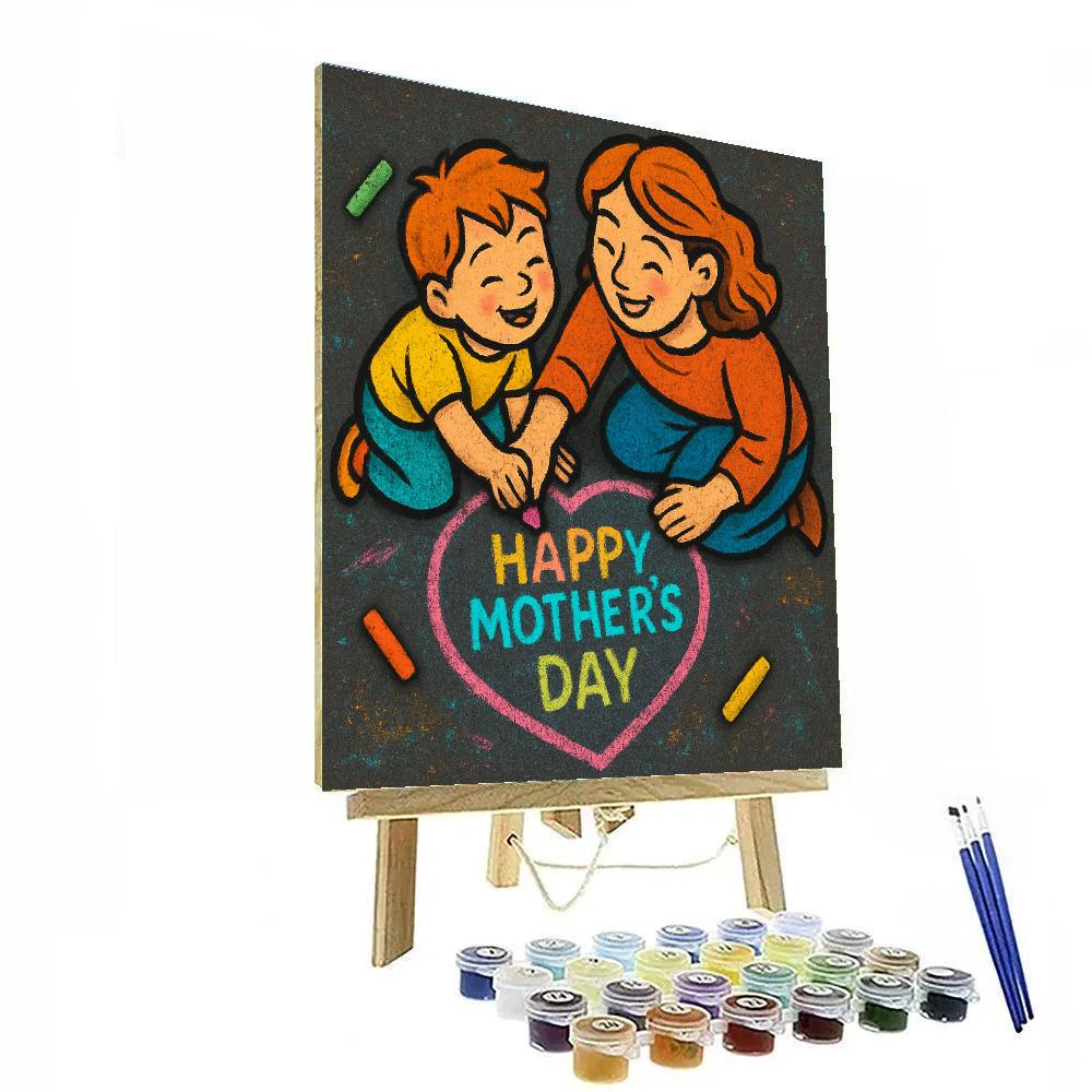 Chalk Art Mothers Day Message DIY paint by numbers
