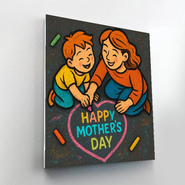Chalk Art Mothers Day Message DIY paint by numbers