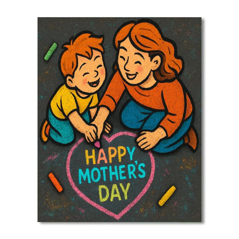 Chalk Art Mothers Day Message DIY paint by numbers