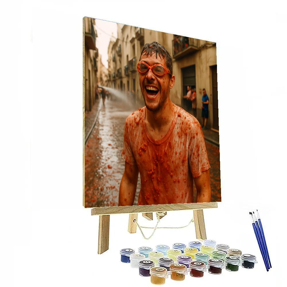 La Tomatina Aftermath In Bunol Street DIY paint by numbers