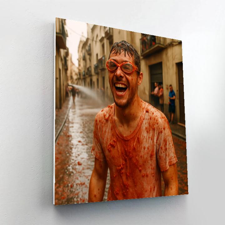 La Tomatina Aftermath In Bunol Street DIY paint by numbers