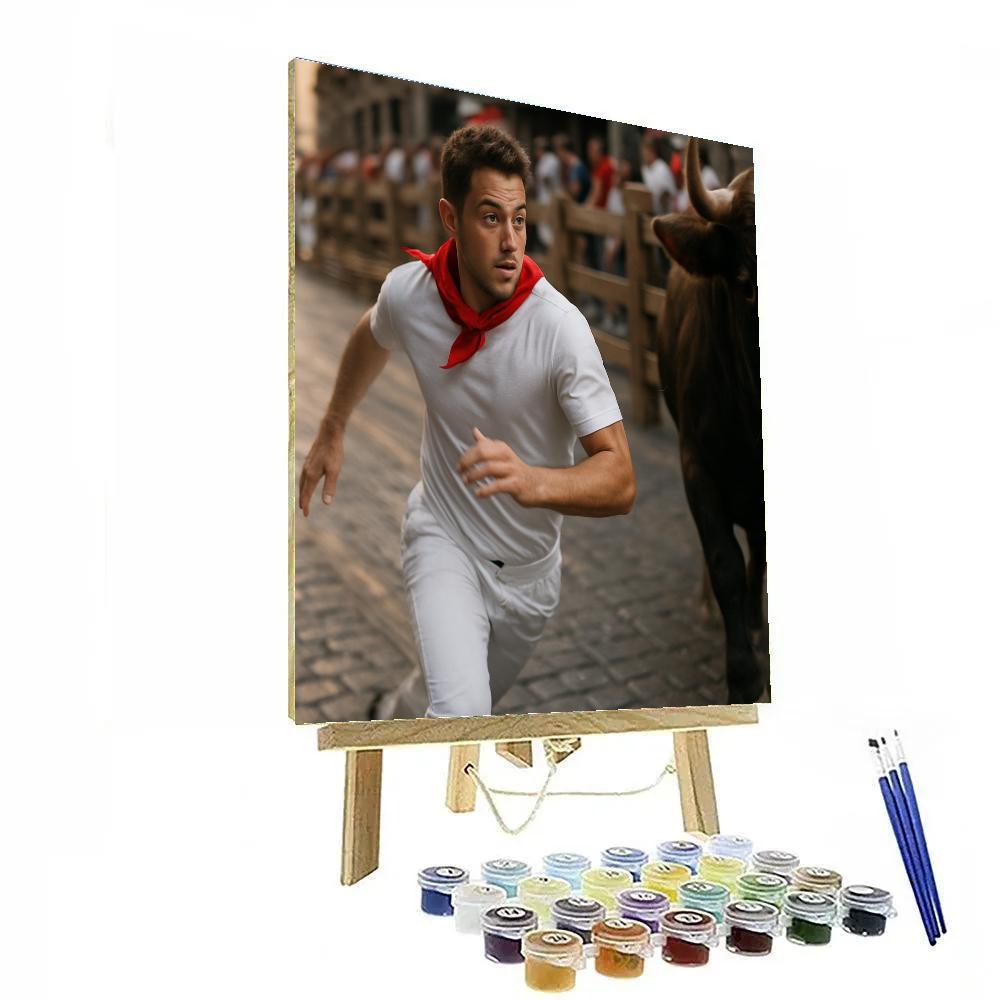 San Fermin Bull Run Street Tension In Pamplona Paint by numbers art