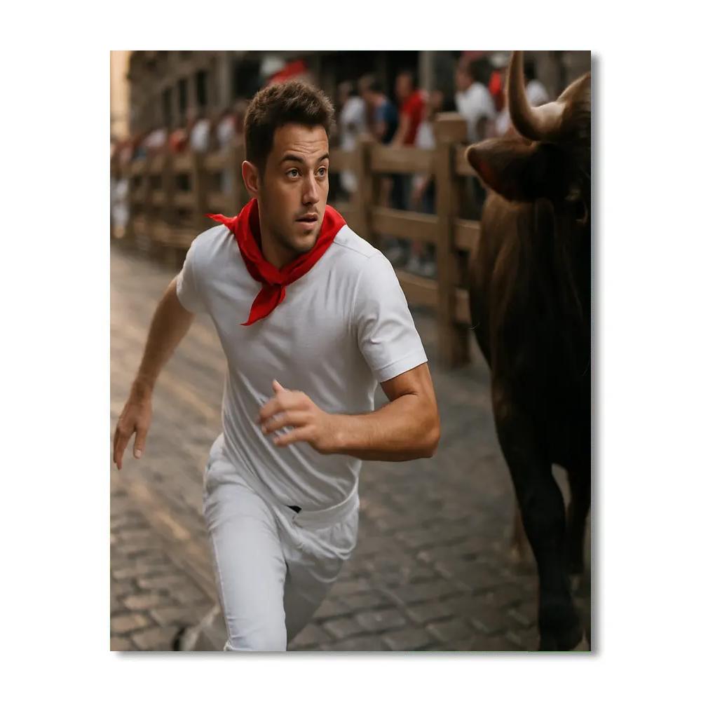 San Fermin Bull Run Street Tension In Pamplona Paint by numbers art