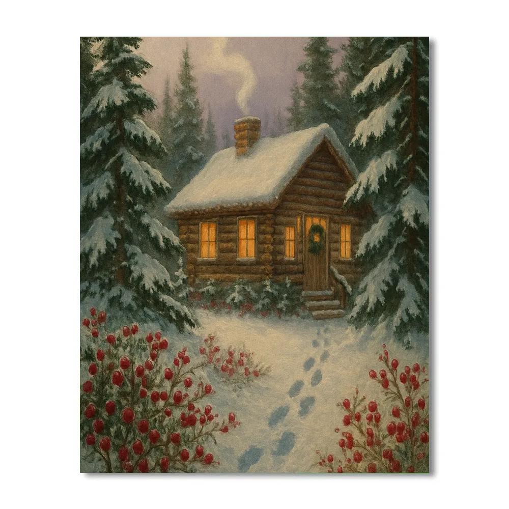 Hidden Cabin In Cranberry Forest paint by color