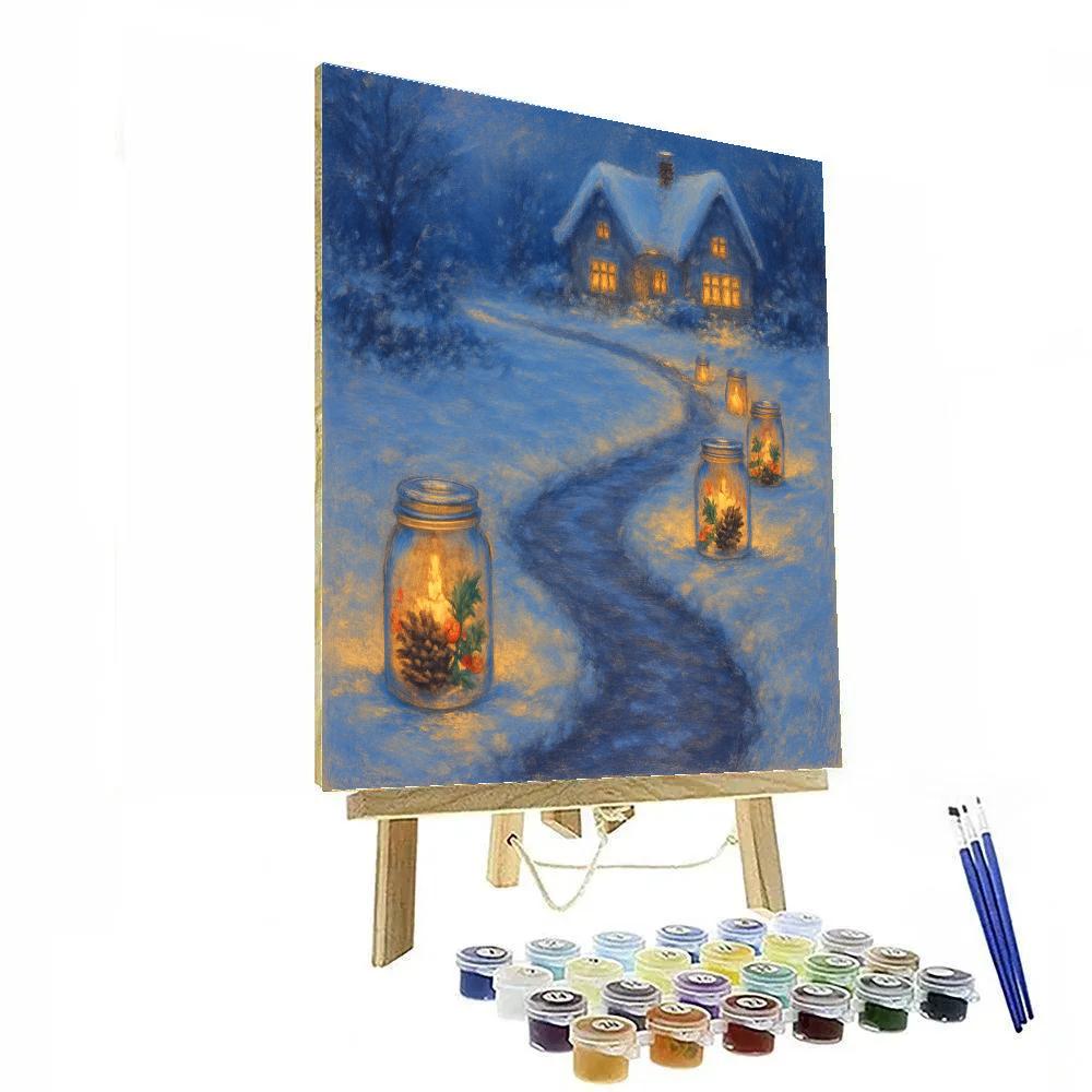 Pinecone Lantern Walkway paint by number