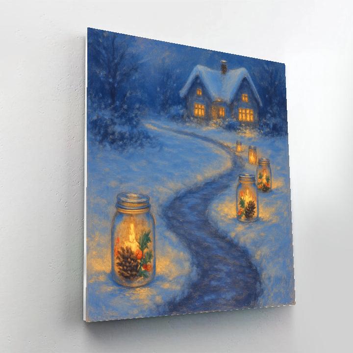 Pinecone Lantern Walkway paint by number