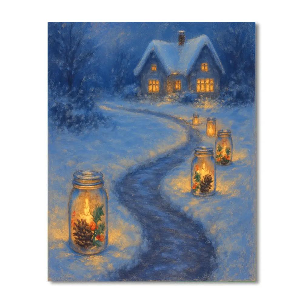 Pinecone Lantern Walkway paint by number