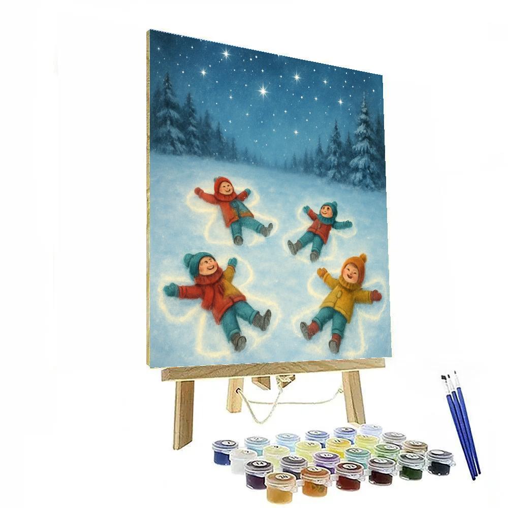 Snow Angels In Starlight Meadow Number painting