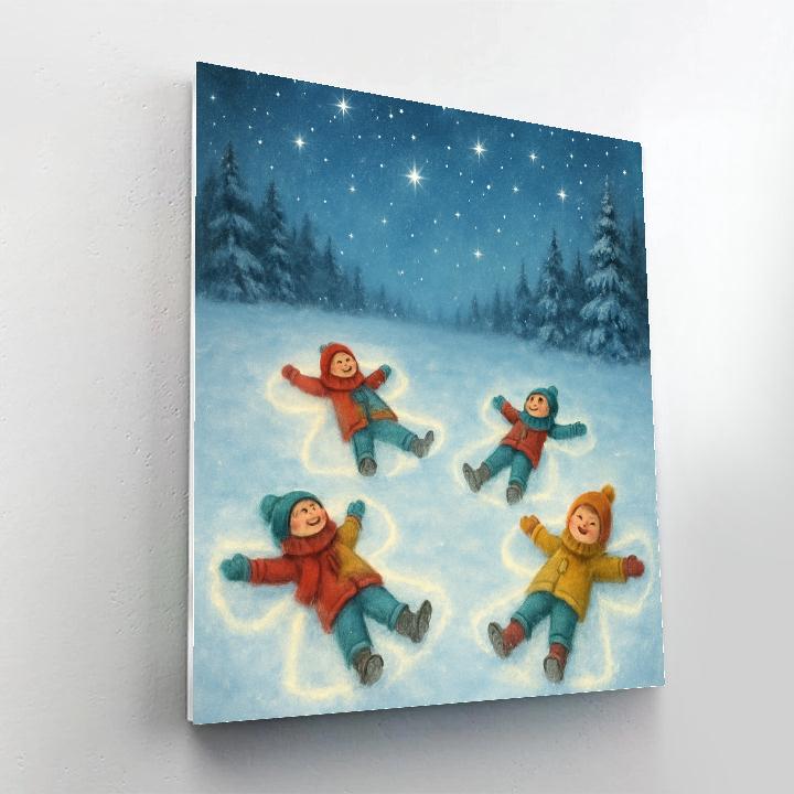 Snow Angels In Starlight Meadow Number painting