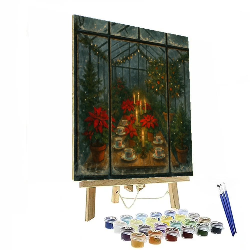 Holiday Tea Party In The Greenhouse Number painting