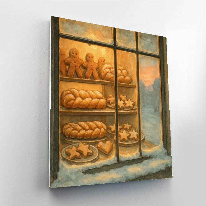 Christmas Bakery Window At Dawn Paint by numbers kits