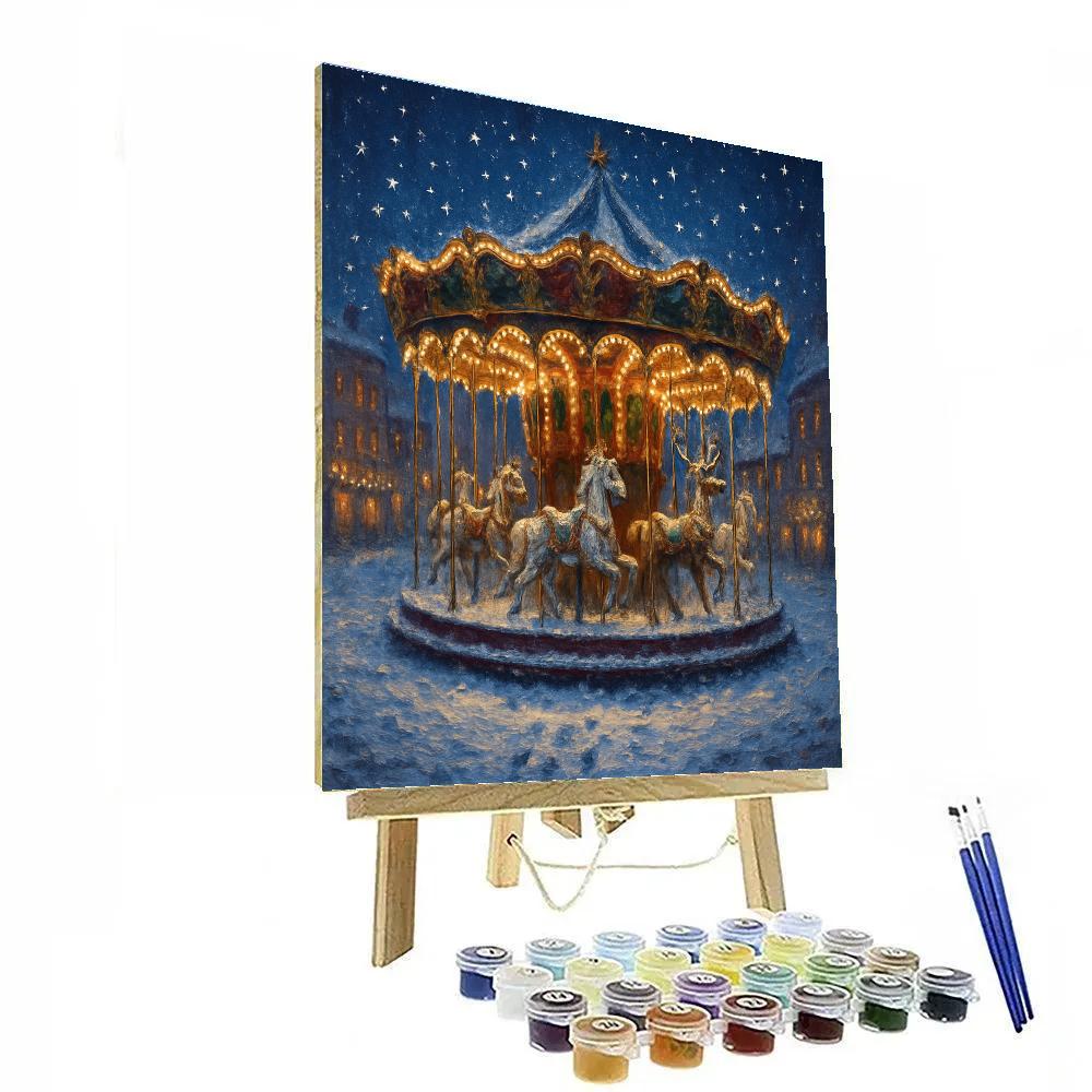 Snowy Carousel Of Winter Dreams paint by number