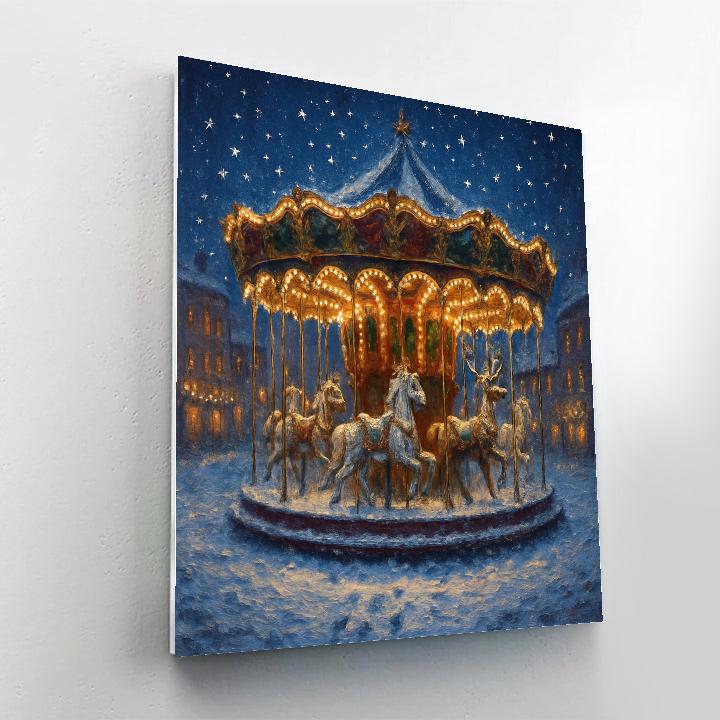 Snowy Carousel Of Winter Dreams paint by number