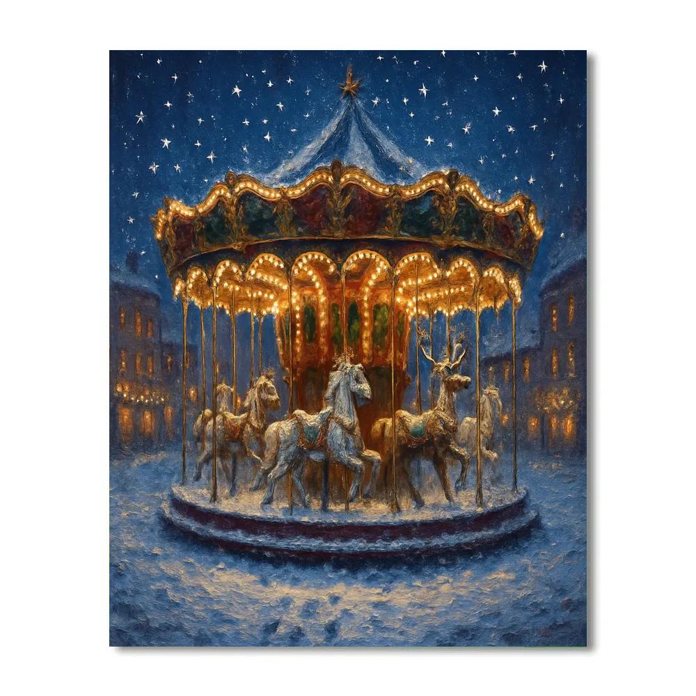 Snowy Carousel Of Winter Dreams paint by number