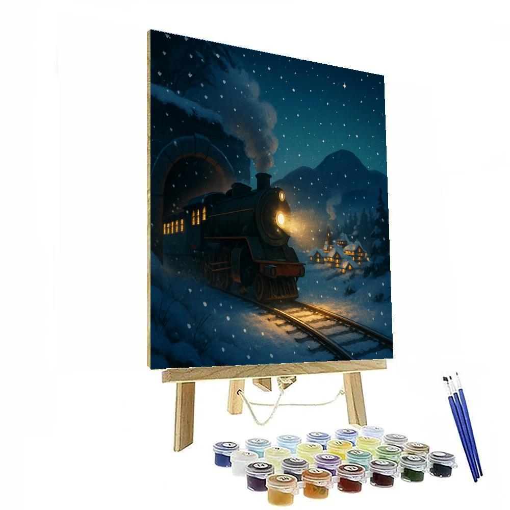 Midnight Train To The Winter Village DIY paint by numbers