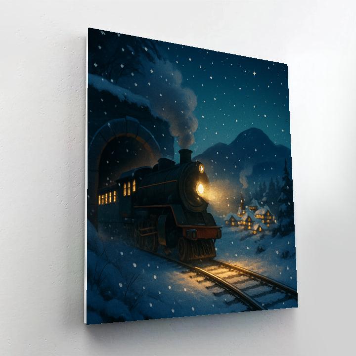 Midnight Train To The Winter Village DIY paint by numbers