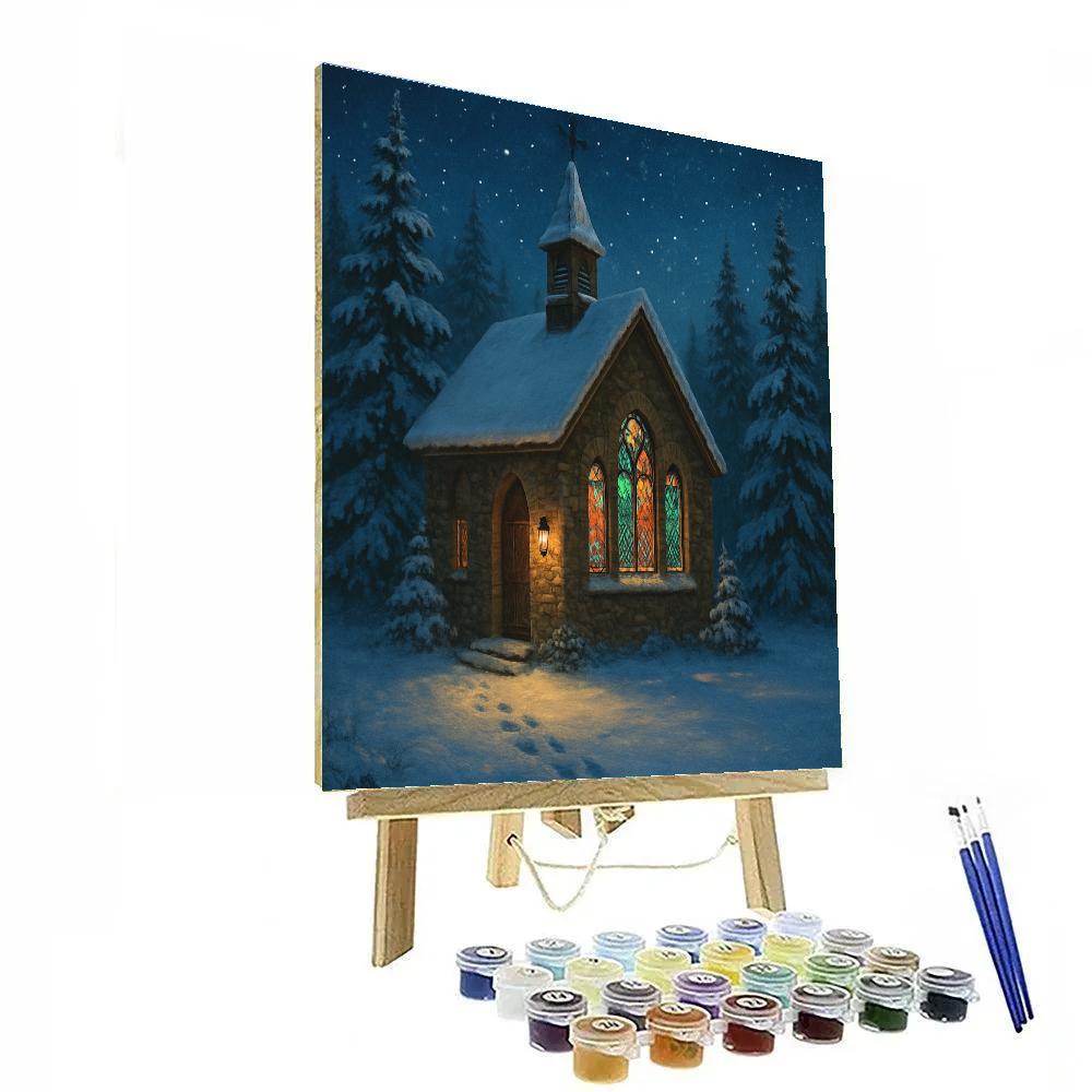 Silent Night Over Frozen Chapel Numbered painting kits