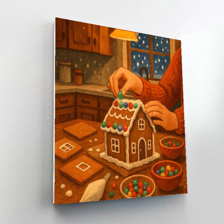 Kitchen Gingerbread Assembly Night paint by number
