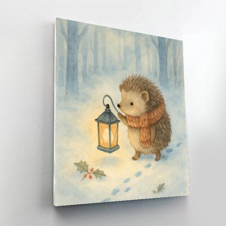 Snowy Hedgehog Lantern Keeper Numbered painting kits