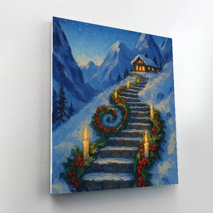 Evergreen Spiral On Mountain Steps Paint by numbers kits