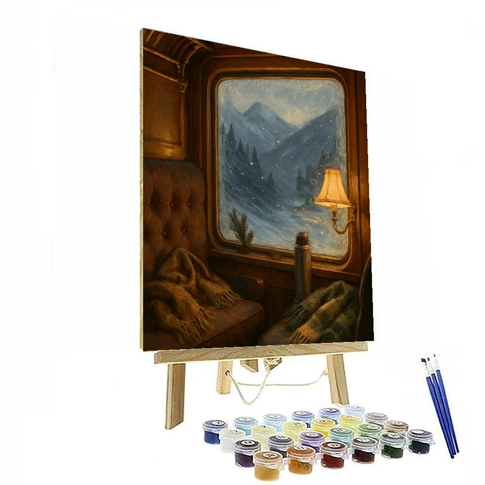 Frosted Window Of The Mountain Train Number painting