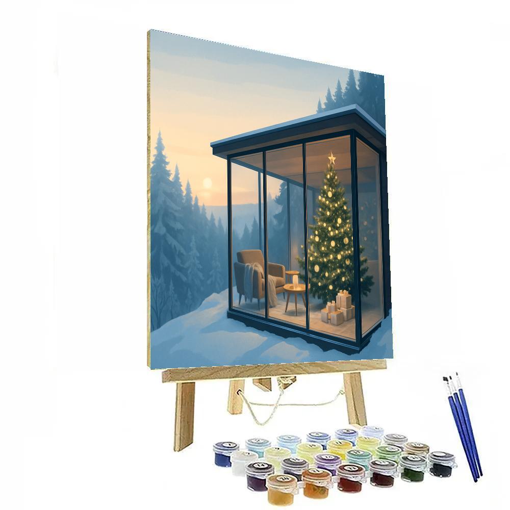 Christmas Morning In The Glass Cabin Painting by numbers kit