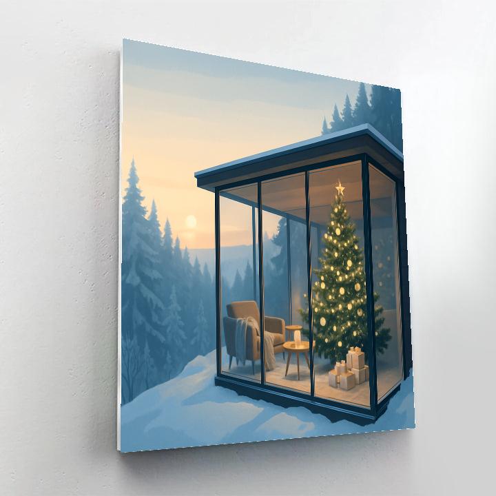Christmas Morning In The Glass Cabin Painting by numbers kit