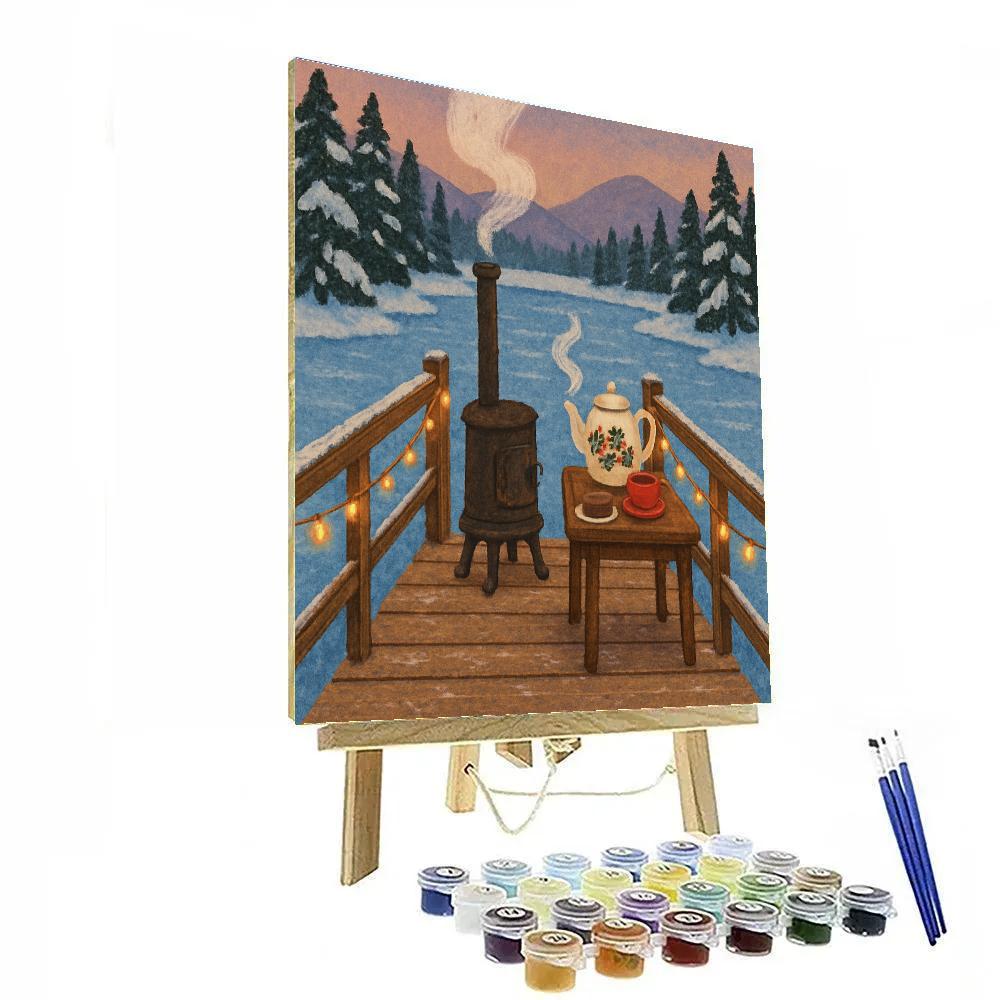 Polar Express Tea On The Frozen Pier painting number kit