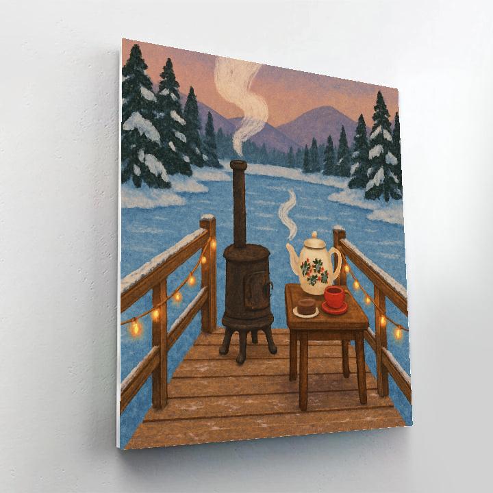 Polar Express Tea On The Frozen Pier painting number kit