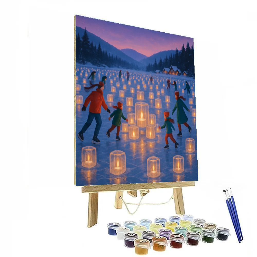 Frozen Lantern Festival On The Lake painting number kit