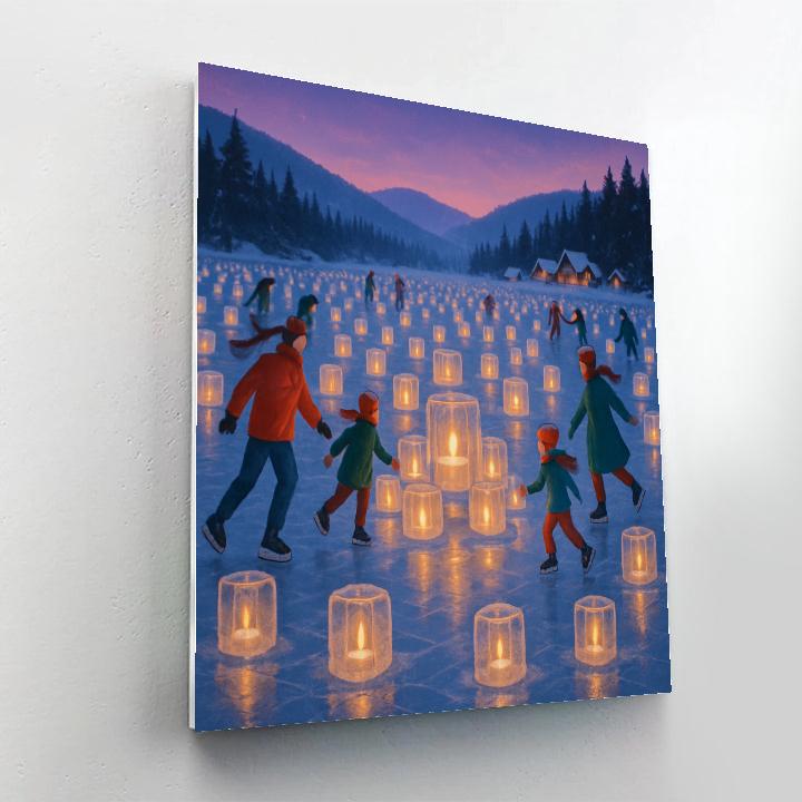 Frozen Lantern Festival On The Lake painting number kit
