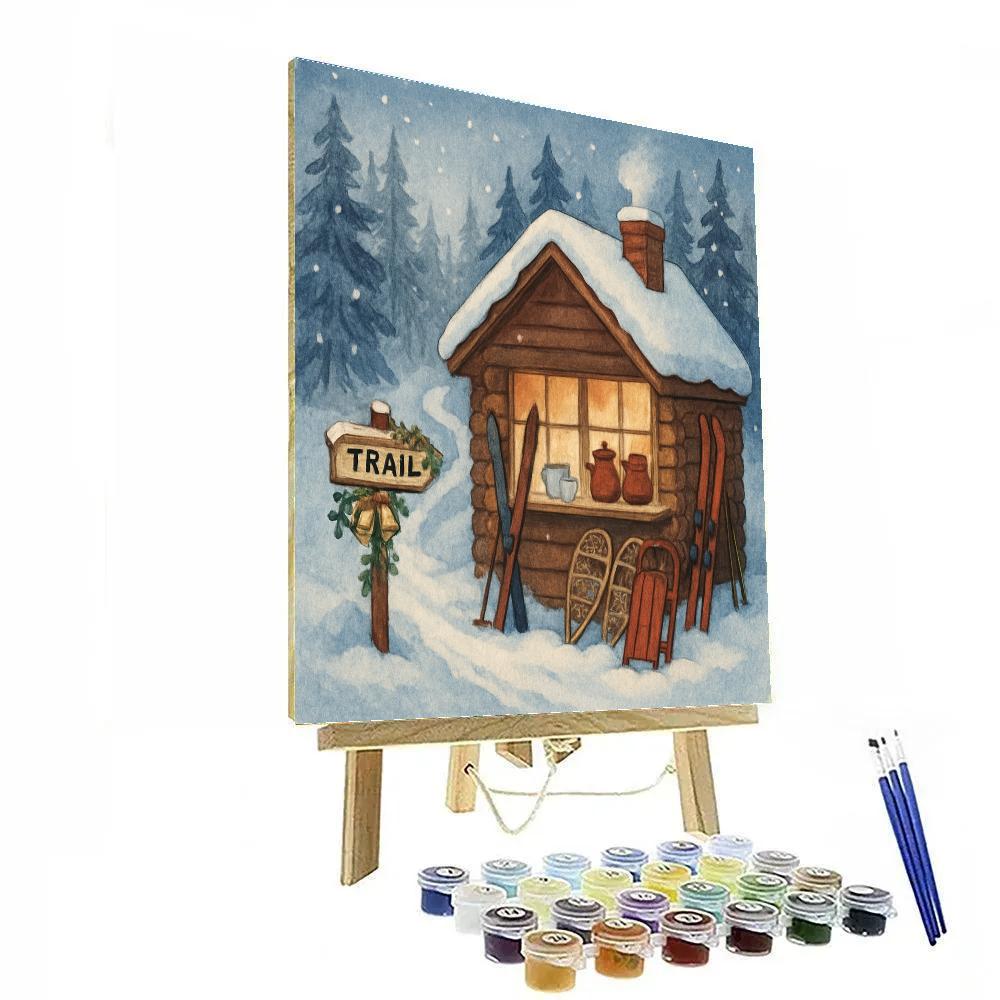 Hot Cocoa Cabin At The Trailhead DIY paint by numbers