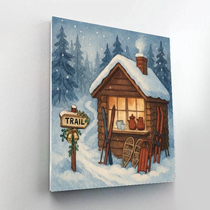 Hot Cocoa Cabin At The Trailhead DIY paint by numbers