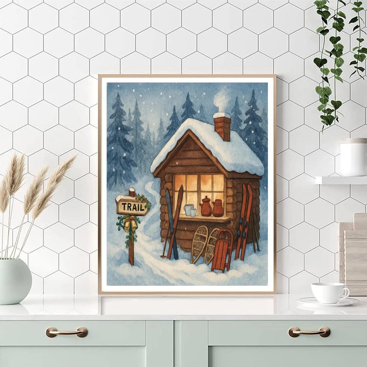 Hot Cocoa Cabin At The Trailhead DIY paint by numbers