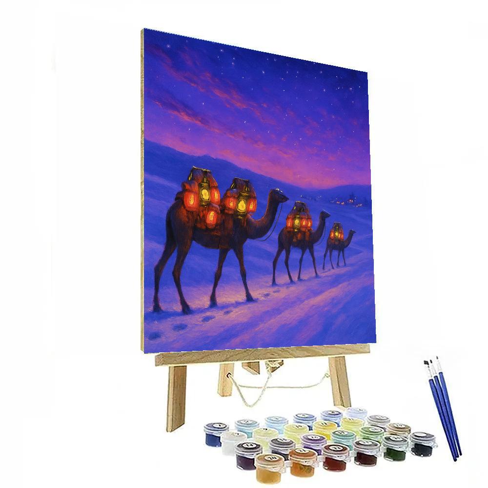 Caravan Of Christmas Lantern Camels DIY paint by numbers