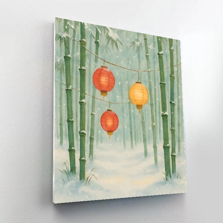 Christmas Lanterns In The Bamboo Snowgarden Paint by numbers kits