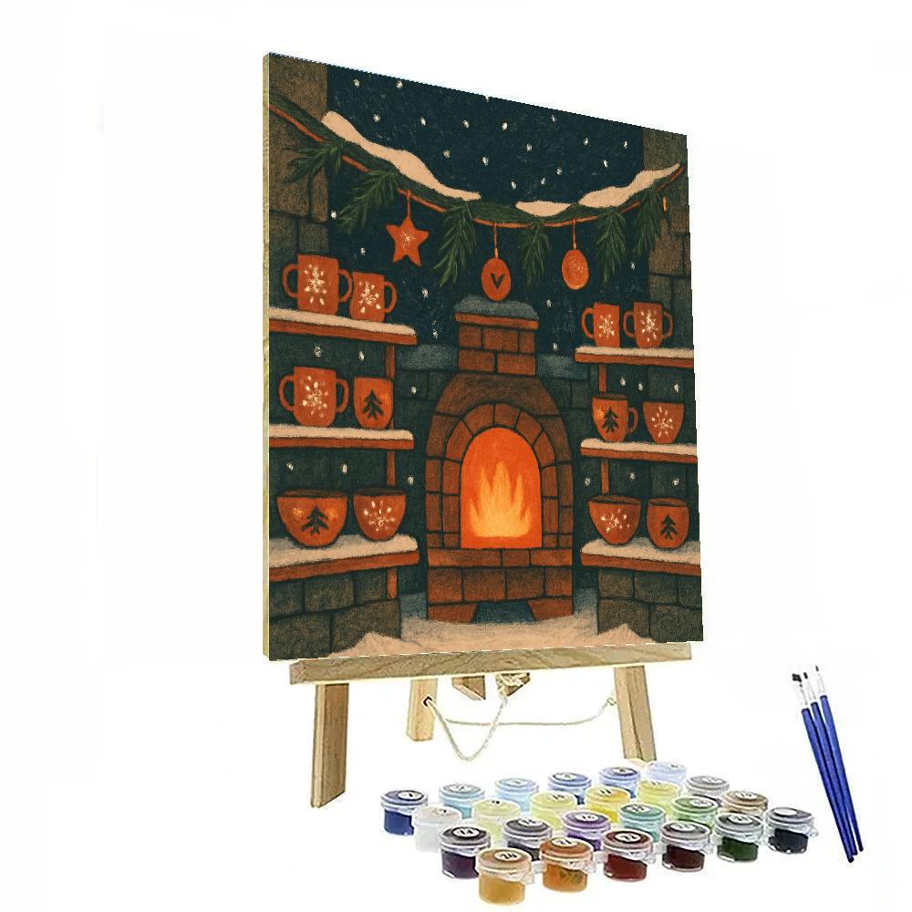 Christmas Pottery Kiln In Snow Court painting number kit