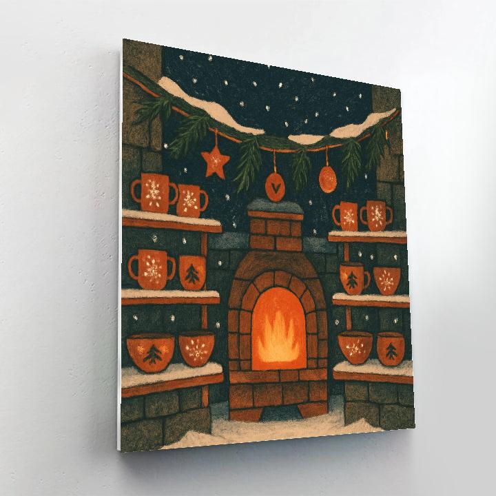 Christmas Pottery Kiln In Snow Court painting number kit